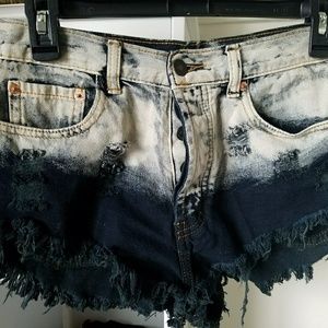 blue ombre shorts